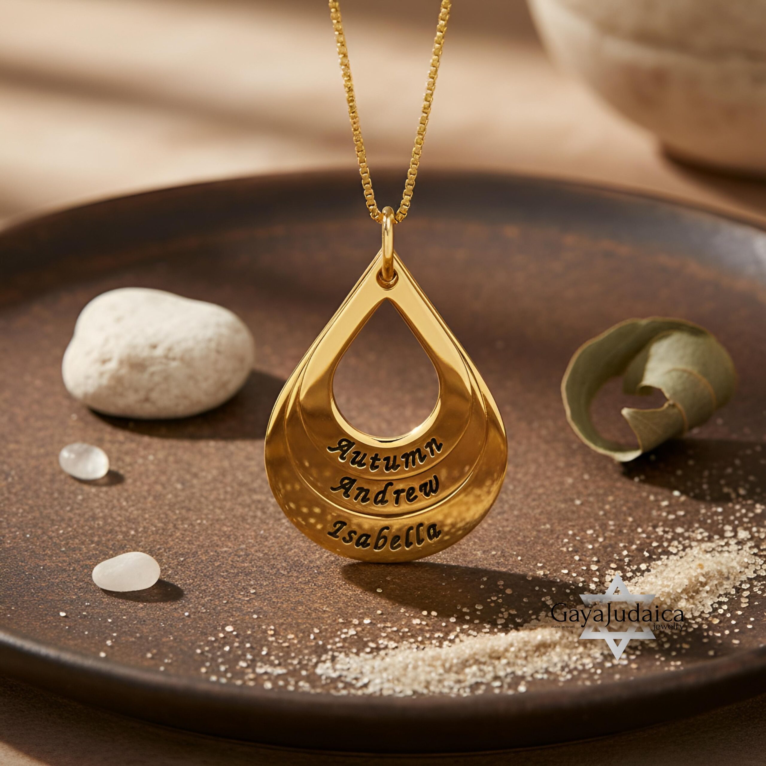 Hebrew Name Teardrop Necklace, Sterling Silver Personalized Mom Jewelry- Mother's Day gifts Hebrew Name Teardrop Necklace, Sterling Silver Personalized Mom Jewelry- Mother's Day gifts