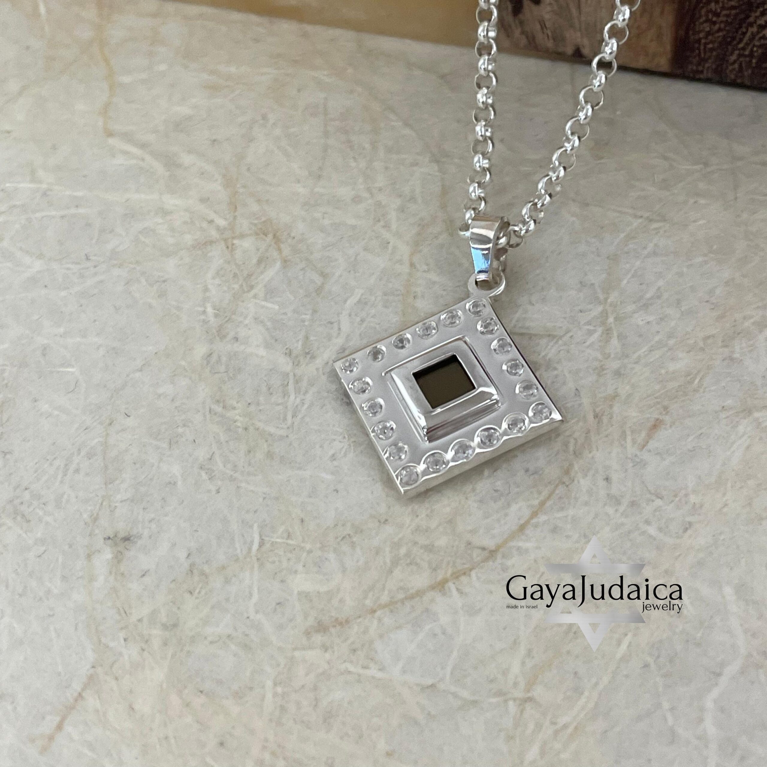 Nano Tanakh Bible Necklace with Zircons, Handmade Jewish Jewelry, Israel Gift Nano Tanakh Bible Necklace with Zircons, Handmade Jewish Jewelry, Israel Gift