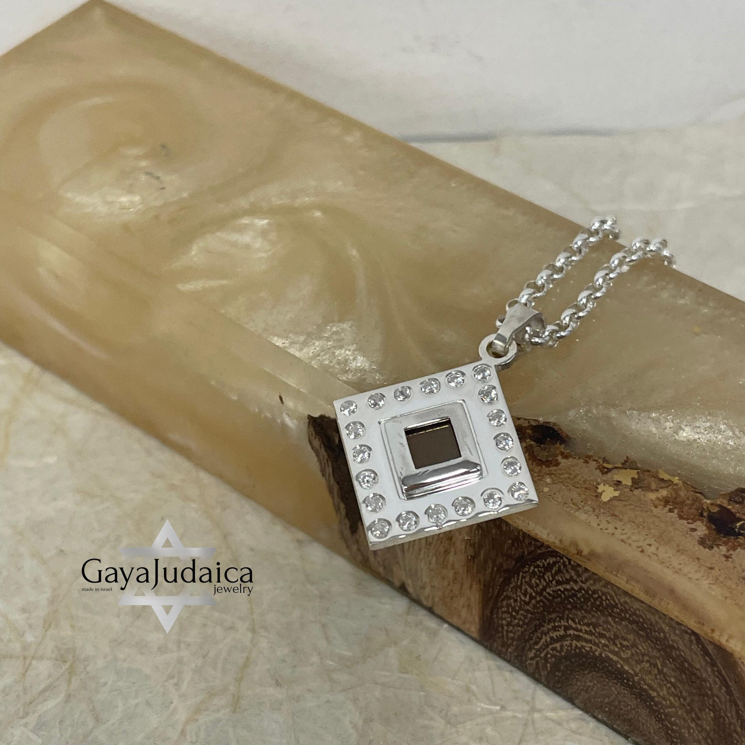 Nano Tanakh Bible Necklace with Zircons, Handmade Jewish Jewelry, Israel Gift Nano Tanakh Bible Necklace with Zircons, Handmade Jewish Jewelry, Israel Gift
