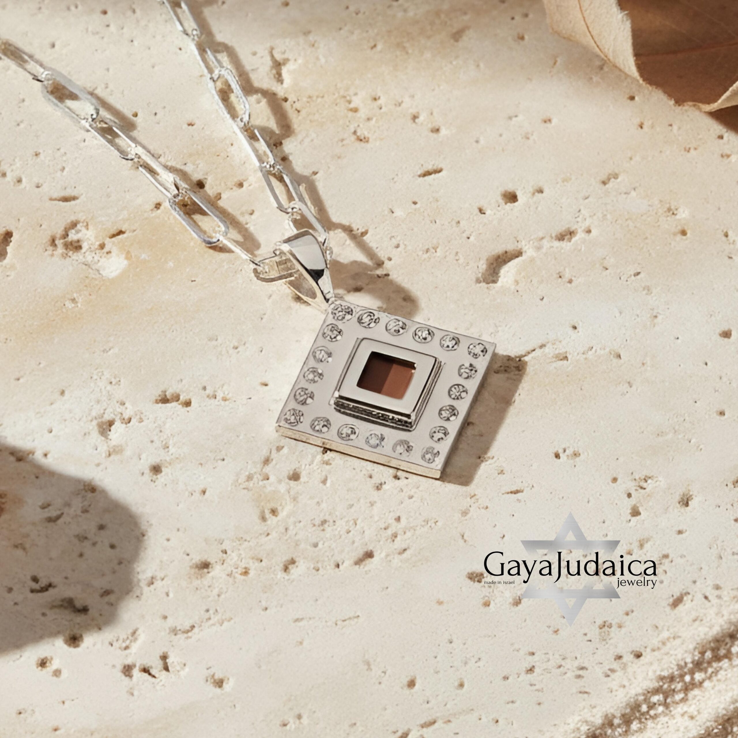 Nano Bible Sterling Silver Necklace, Zircon Paperclip Chain, Israeli Gift Nano Bible Sterling Silver Necklace, Zircon Paperclip Chain, Israeli Gift