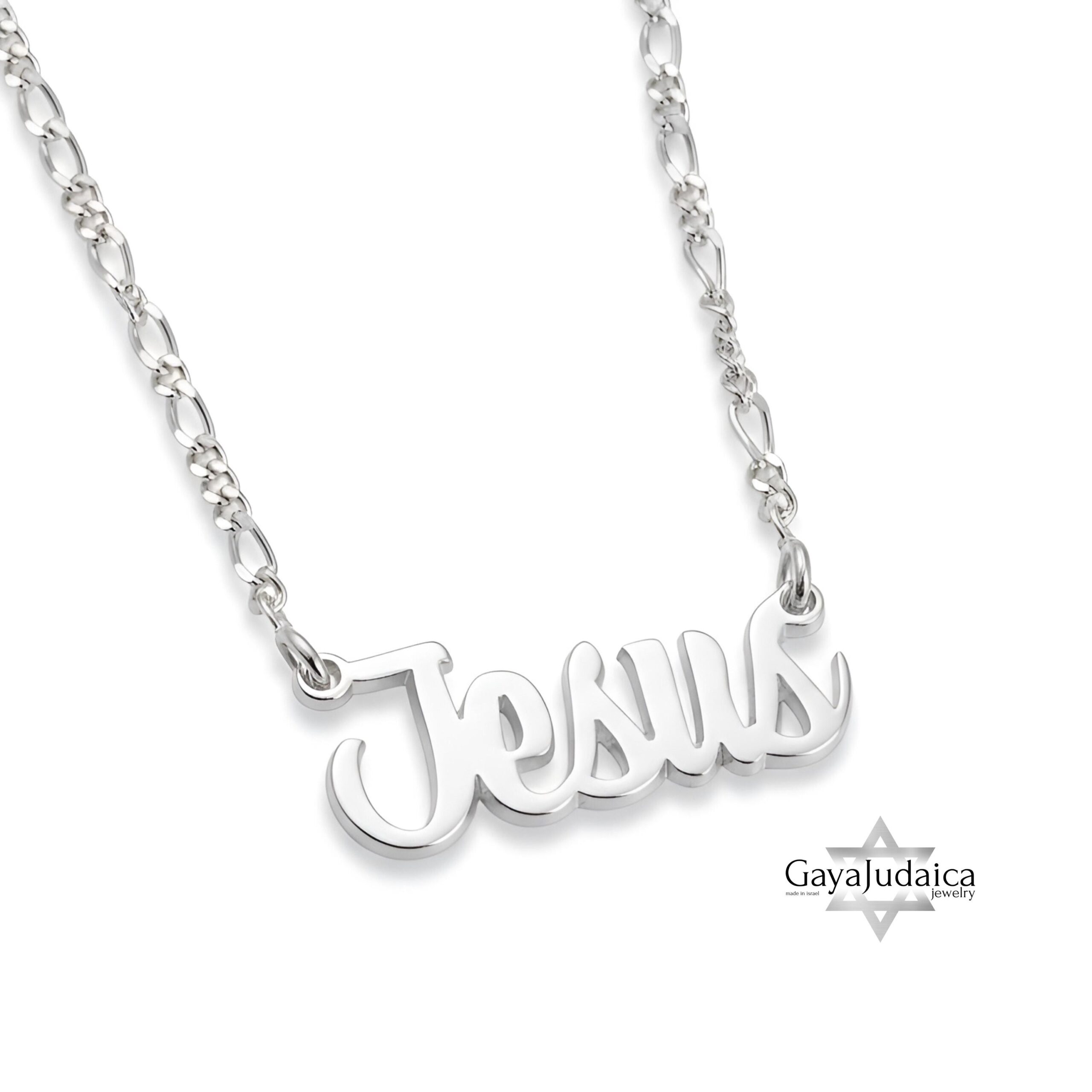 Handmade Sterling Silver Name Necklace, Rounded Script Handmade Sterling Silver Name Necklace, Rounded Script