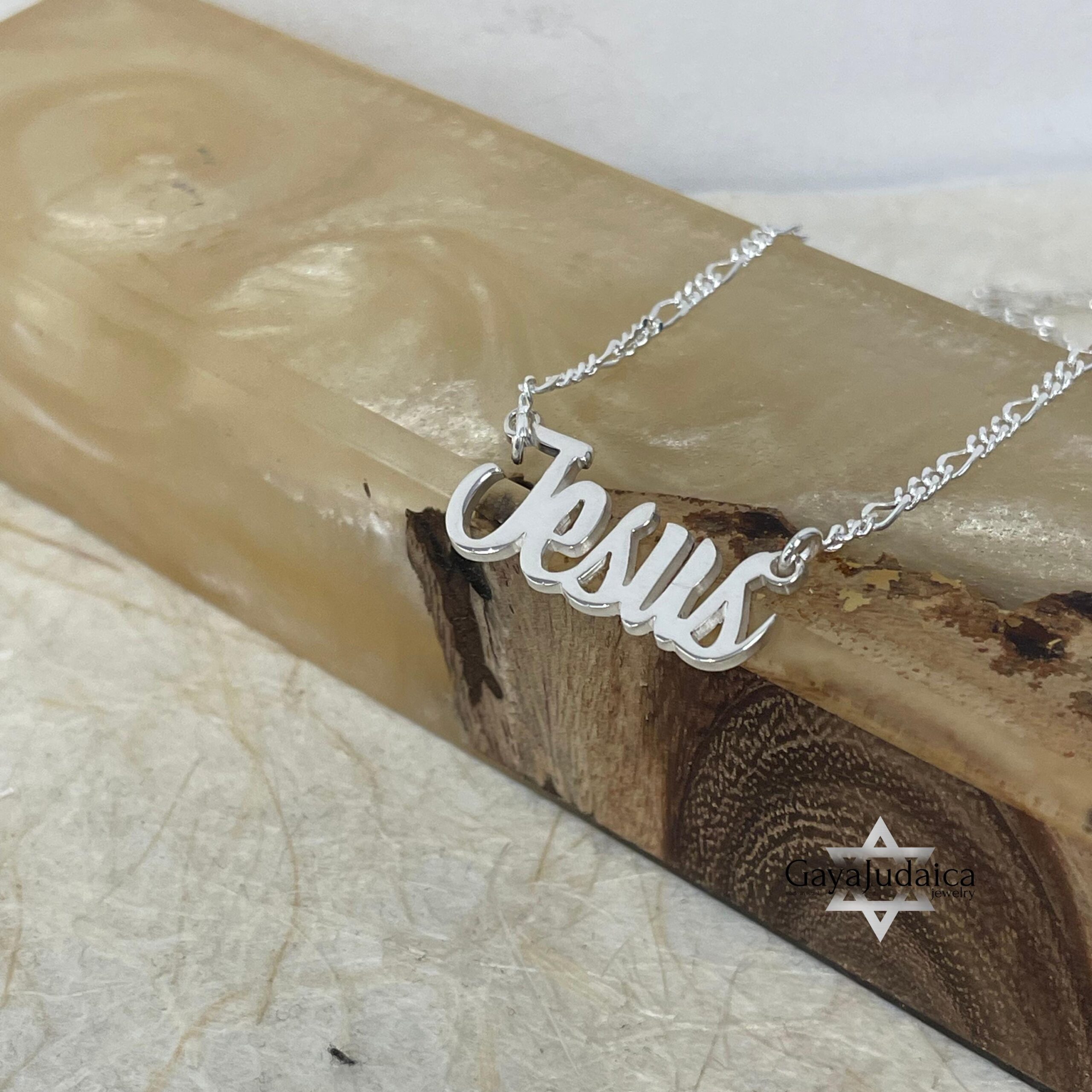 Handmade Sterling Silver Name Necklace, Rounded Script Handmade Sterling Silver Name Necklace, Rounded Script