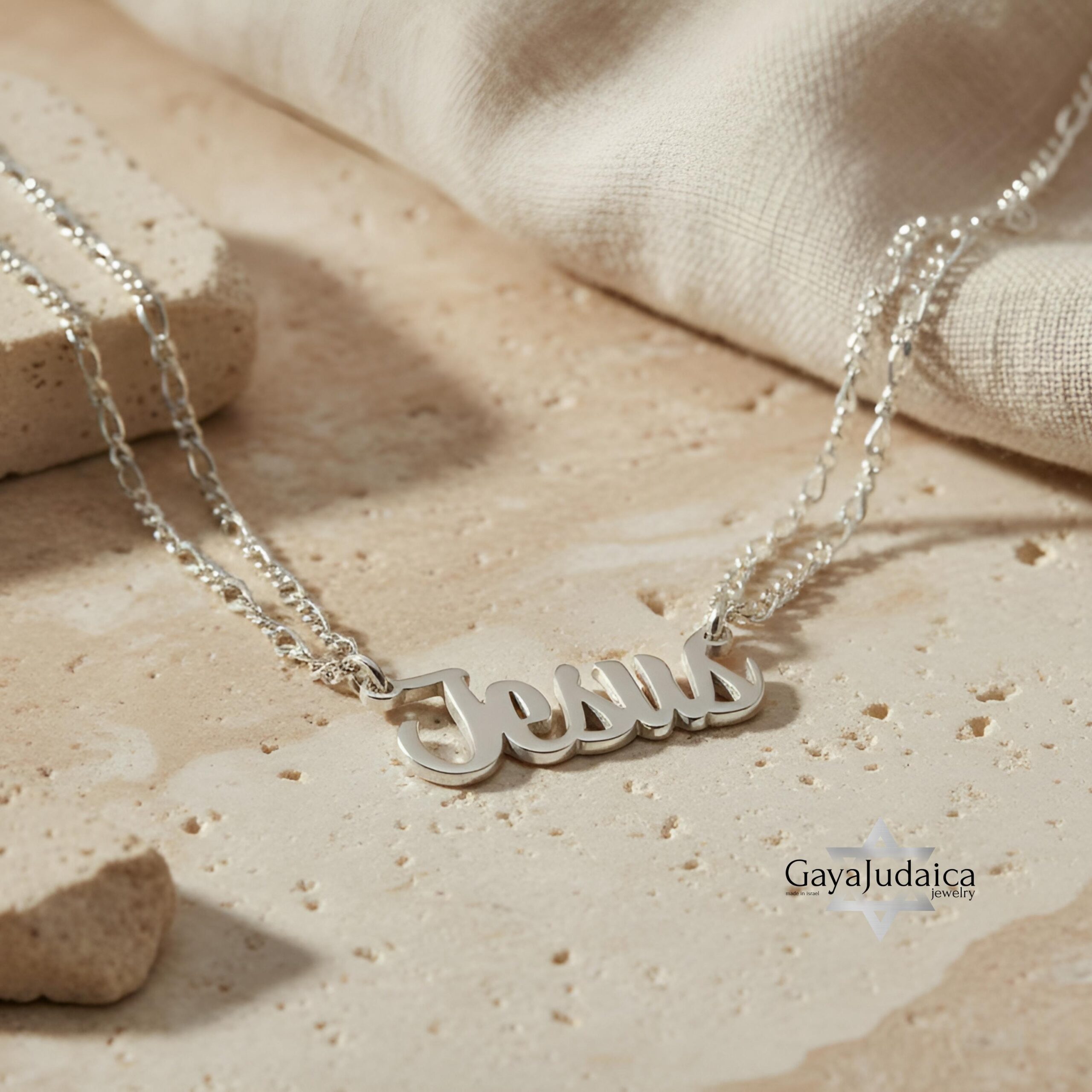 Handmade Sterling Silver Name Necklace, Rounded Script Handmade Sterling Silver Name Necklace, Rounded Script