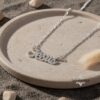 Handmade Sterling Silver Name Necklace, Rounded Script, Made in Israel (40mm) - handmade in Israel