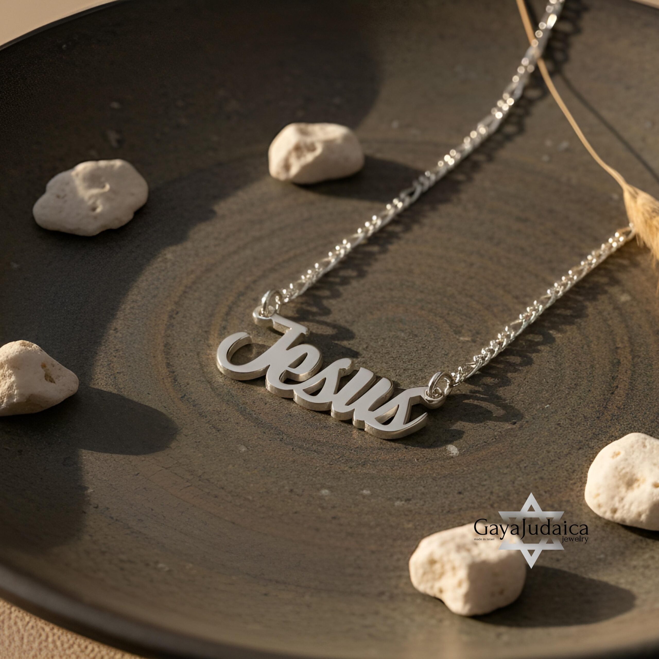 Handmade Sterling Silver Name Necklace, Rounded Script Handmade Sterling Silver Name Necklace, Rounded Script
