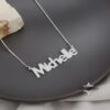 Nameplate Necklace, 925 Sterling Silver Bold Block Letters, Rose or Yellow Gold Plated - handmade in Israel