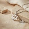 Chai Necklace Sterling Silver, Star of David Pendant 25mm, Gold or Rose Plated - handmade in Israel