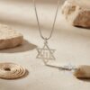 Chai Necklace Sterling Silver, Star of David Pendant 25mm, Gold or Rose Plated - handmade in Israel