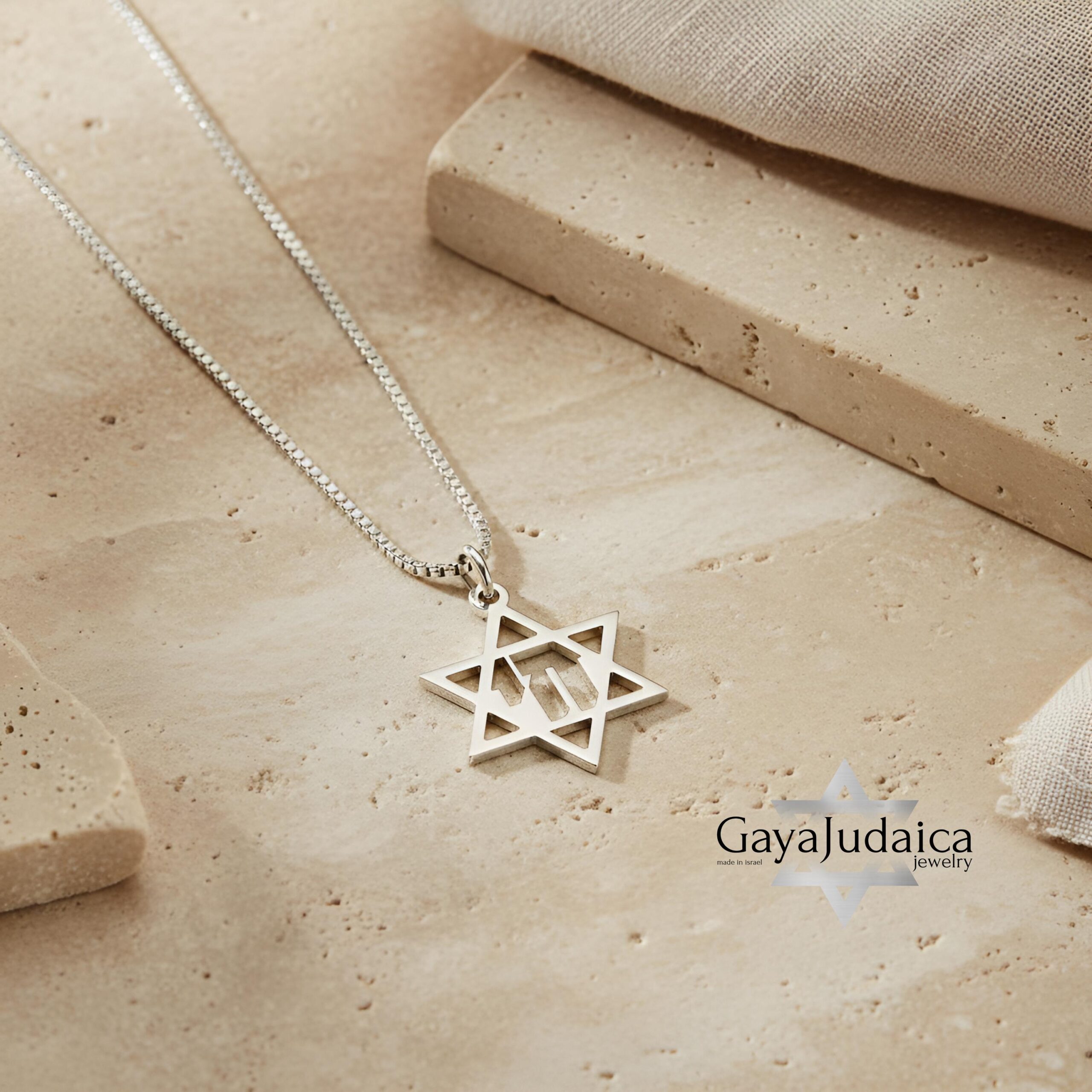 Chai Necklace Sterling Silver, Star of David Pendant 25mm, Gold or Rose Plated Chai Necklace Sterling Silver, Star of David Pendant 25mm, Gold or Rose Plated
