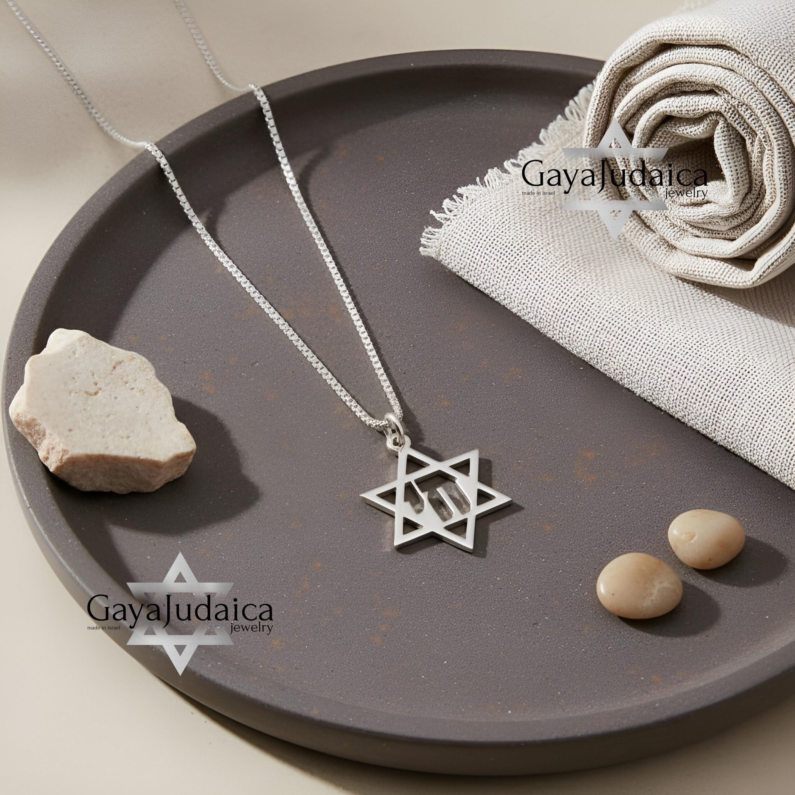 Chai Necklace Sterling Silver, Star of David Pendant 25mm, Gold or Rose Plated Chai Necklace Sterling Silver, Star of David Pendant 25mm, Gold or Rose Plated