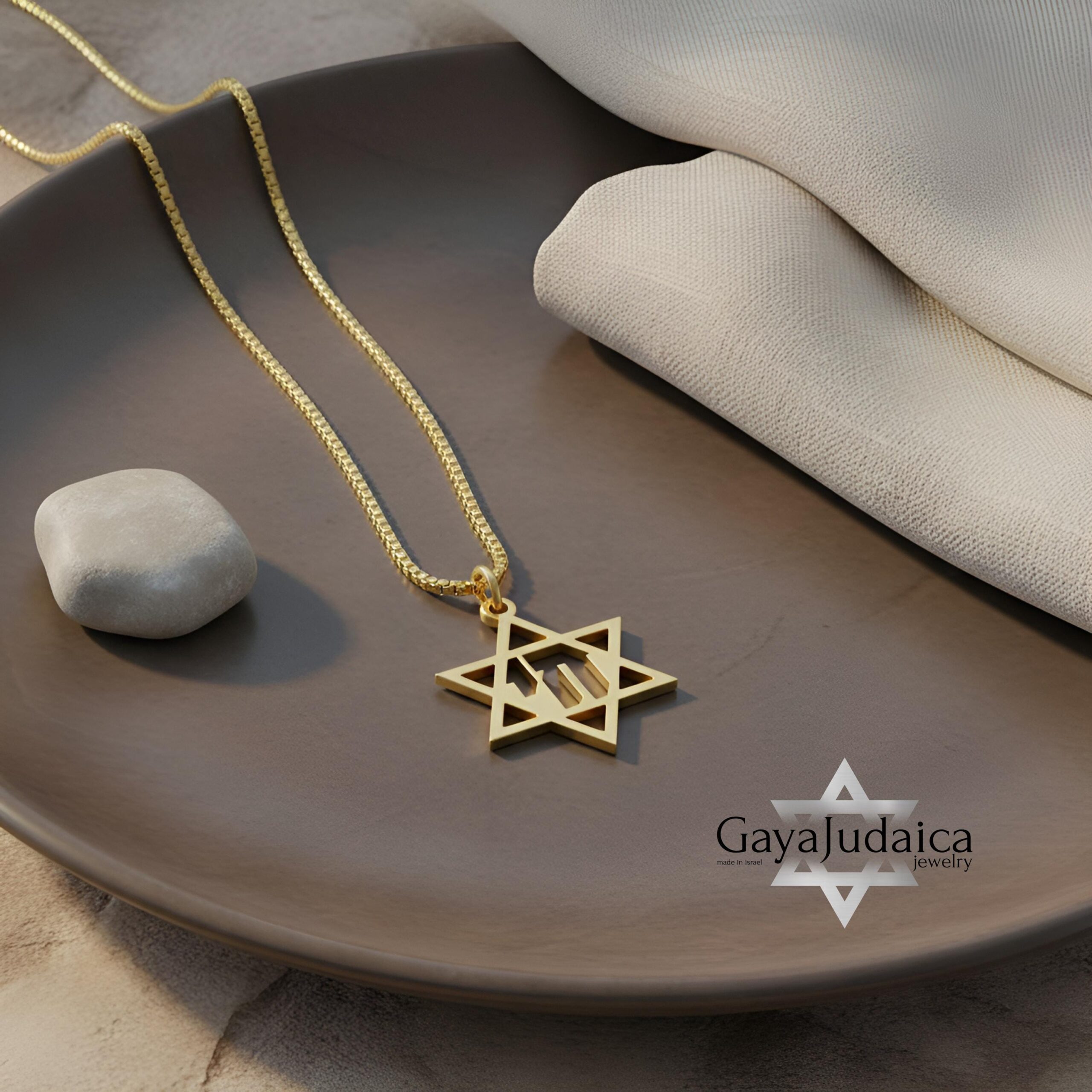 Chai Necklace Sterling Silver, Star of David Pendant 25mm, Gold or Rose Plated Chai Necklace Sterling Silver, Star of David Pendant 25mm, Gold or Rose Plated