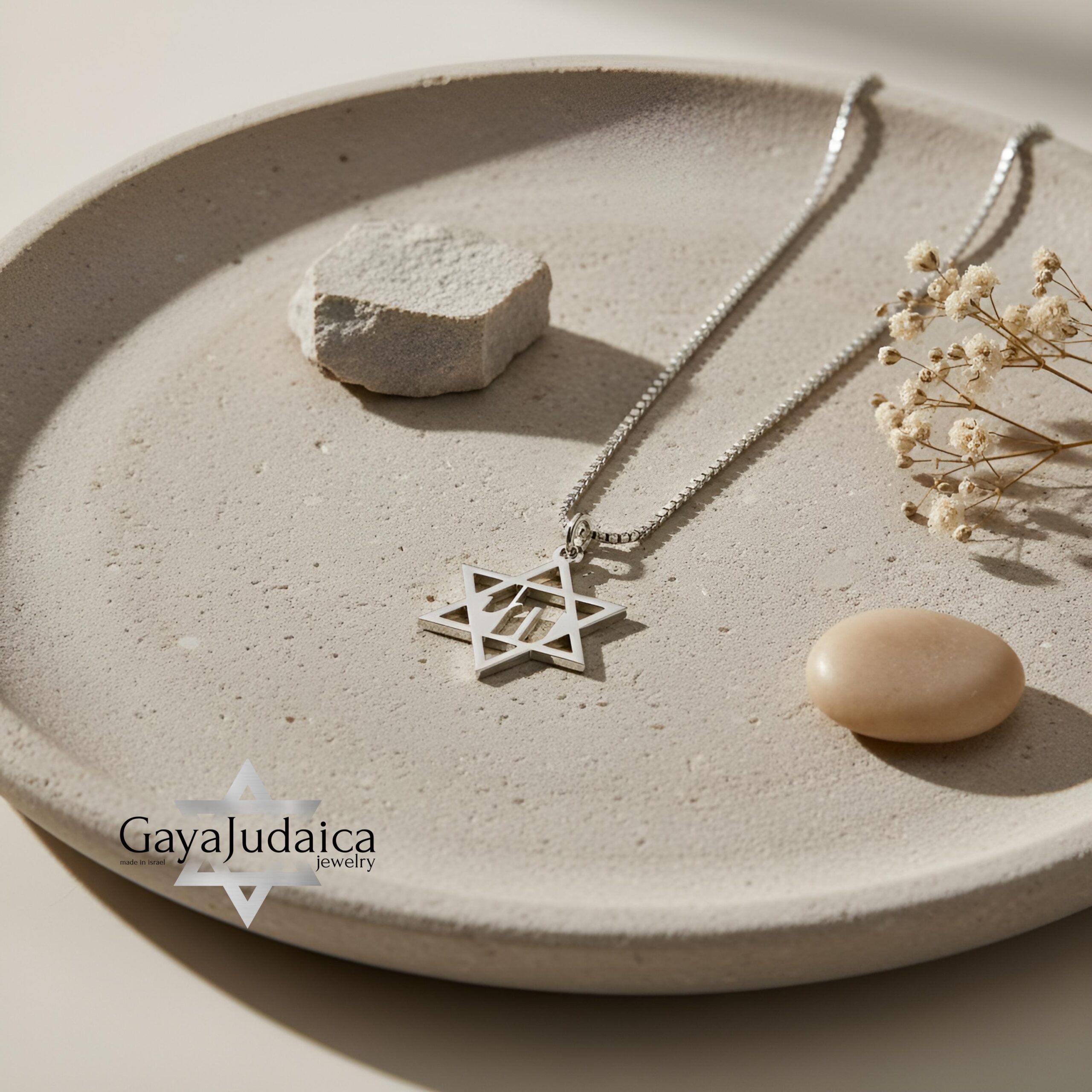 Chai Necklace Sterling Silver, Star of David Pendant 25mm, Gold or Rose Plated Chai Necklace Sterling Silver, Star of David Pendant 25mm, Gold or Rose Plated