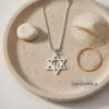 Chai Necklace Sterling Silver, Star of David Pendant 25mm, Gold or Rose Plated - handmade in Israel
