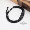 Black stainless steel name bracelet, made in Israel