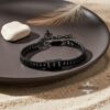 Black stainless steel name bracelet, made in Israel
