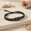 Black stainless steel name bracelet, made in Israel
