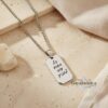 Dog Tag Necklace for Men, Engraved Stainless Steel Pendant, Curb Chain, Custom Text - handmade in Israel