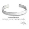 Hebrew Name Cuff Bracelet Sterling Silver, 8mm Engraved Bangle, Gold or Rose Plated - handmade in Israel