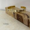 Hebrew Name Cuff Bracelet Sterling Silver, 8mm Engraved Bangle, Gold or Rose Plated - handmade in Israel