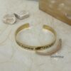 Hebrew Name Cuff Bracelet Sterling Silver, 8mm Engraved Bangle, Gold or Rose Plated - handmade in Israel