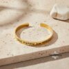 Hebrew Name Cuff Bracelet Sterling Silver, 8mm Engraved Bangle, Gold or Rose Plated - handmade in Israel