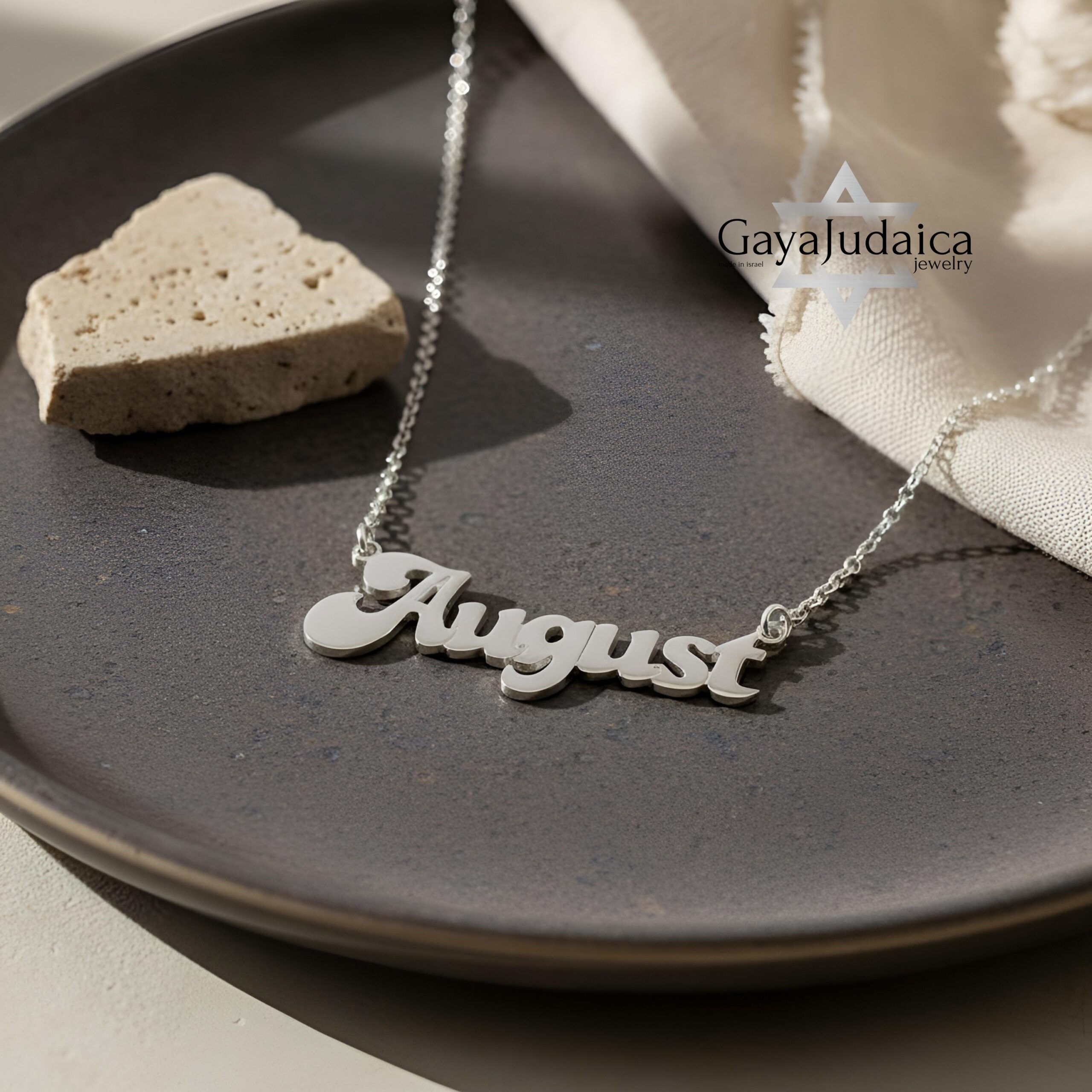 Sterling Silver Nameplate Necklace, Custom Script, Rose or Yellow Gold Plated Sterling Silver Nameplate Necklace, Custom Script, Rose or Yellow Gold Plated