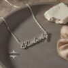 Personalized Name Necklace, 925 Sterling Silver, Two Thicknesses, Gold or Rose Plated - handmade in Israel