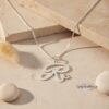 Initial Necklace with Heart, 925 Sterling Silver, Rose or Yellow Gold Plated, 25 mm - handmade in Israel
