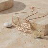Initial Necklace with Heart, 925 Sterling Silver, Rose or Yellow Gold Plated, 25 mm - handmade in Israel