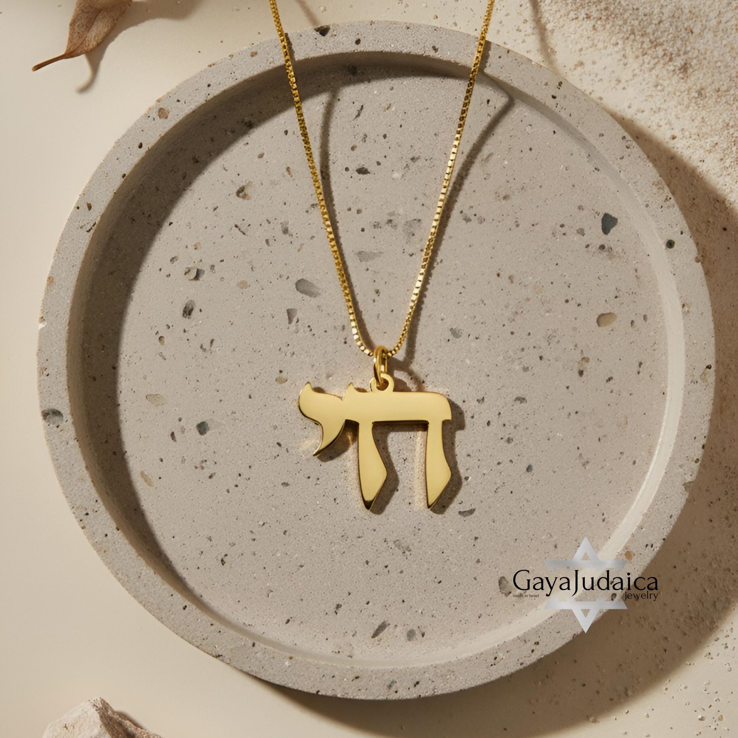 14K Gold Chai Necklace, Solid Gold 0.5mm Jewish Life Pendant 14K Gold Chai Necklace, Solid Gold 0.5mm Jewish Life Pendant