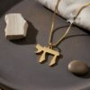 Solid gold Chai pendant, handmade in Israel
