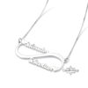 Sterling Silver Infinity Necklace, Two Names, 40mm Pendant (Gold Plated) - handmade in Israel