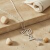 Sterling Silver Star of David Menorah Necklace - Jewish Jewelry Gift - handmade in Israel