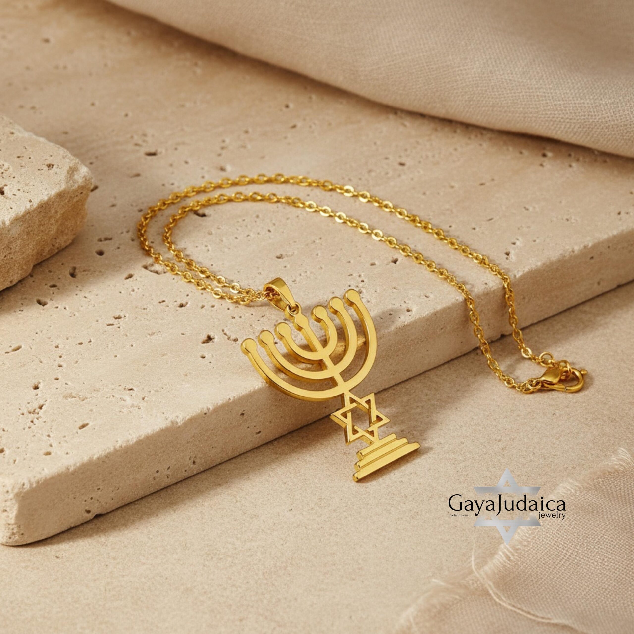 Sterling Silver Star of David Menorah Necklace, Jewish Jewelry Gift Sterling Silver Star of David Menorah Necklace, Jewish Jewelry Gift