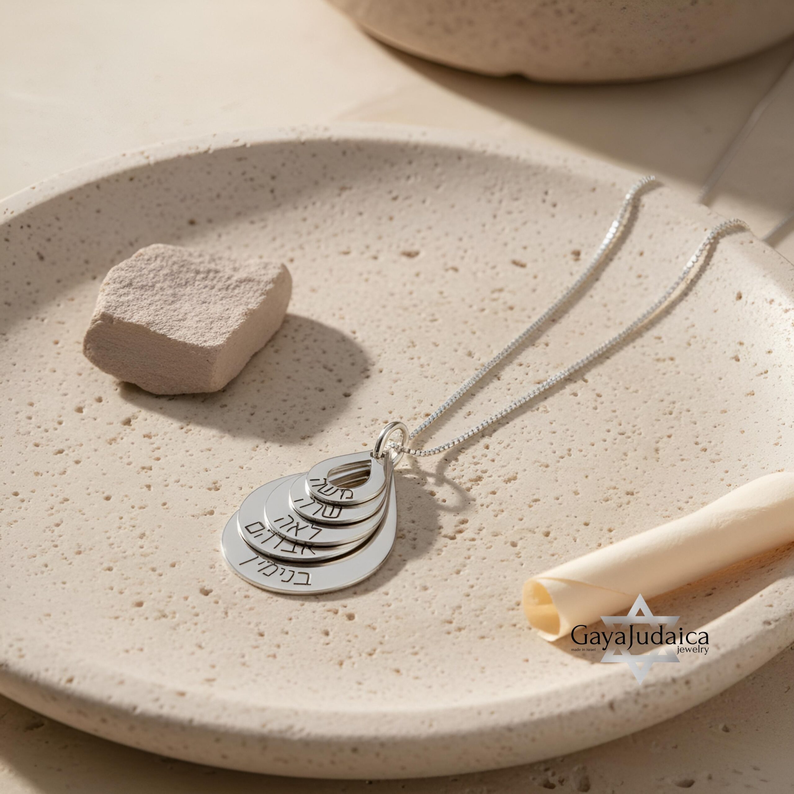 Hebrew Name Teardrop Necklace, Sterling Silver Personalized Mom Jewelry- Mother's Day gifts Hebrew Name Teardrop Necklace, Sterling Silver Personalized Mom Jewelry- Mother's Day gifts