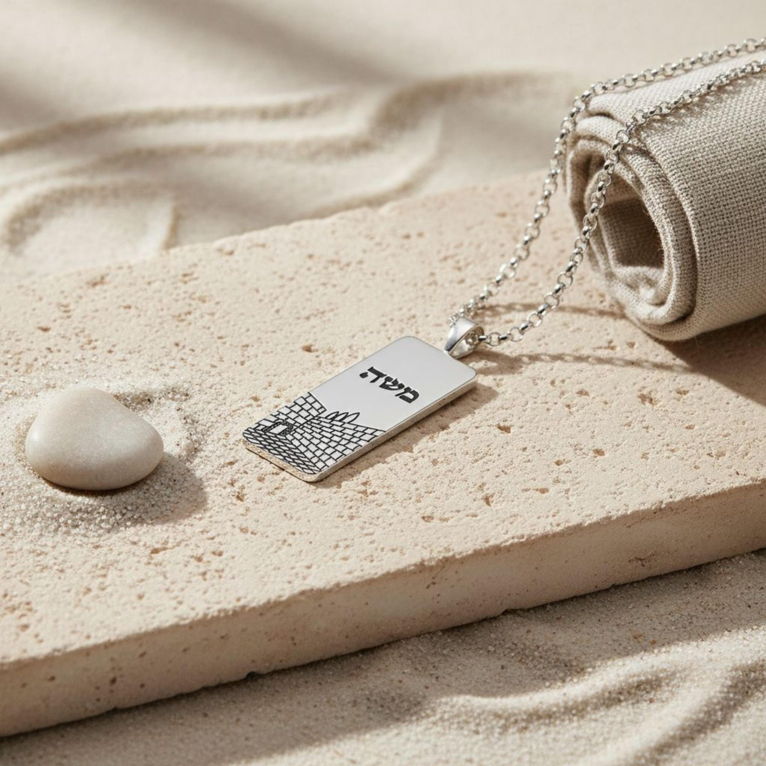 Dog Tag Necklace, Western Wall Hebrew Name Engraving, Israeli Jewelry, Jewish for Him Dog Tag Necklace, Western Wall Hebrew Name Engraving, Israeli Jewelry, Jewish for Him