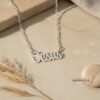 Handmade Sterling Silver Name Necklace, Rounded Script, Made in Israel (40mm) - handmade in Israel
