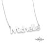 Nameplate Necklace, 925 Sterling Silver Bold Block Letters, Rose or Yellow Gold Plated - handmade in Israel