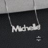 Nameplate Necklace, 925 Sterling Silver Bold Block Letters, Rose or Yellow Gold Plated - handmade in Israel