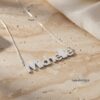 Nameplate Necklace, 925 Sterling Silver Bold Block Letters, Rose or Yellow Gold Plated - handmade in Israel