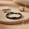 Black stainless steel name bracelet, made in Israel