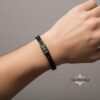 Black stainless steel name bracelet, made in Israel