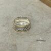 Two-Tone Sparkling Hebrew Bible Verse Ring - Sterling Silver & 14K Gold - handmade in Israel