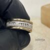 Two-Tone Sparkling Hebrew Bible Verse Ring - Sterling Silver & 14K Gold - handmade in Israel