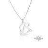 Initial Necklace with Heart, 925 Sterling Silver, Rose or Yellow Gold Plated, 25 mm - handmade in Israel