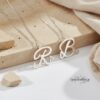 Initial Necklace 14K Solid Gold, Script Letter with Heart Charm, 25mm Pendant - handmade in Israel