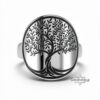 Engraved Family Tree Ring - Sterling Silver Unisex Band - handmade in Israel