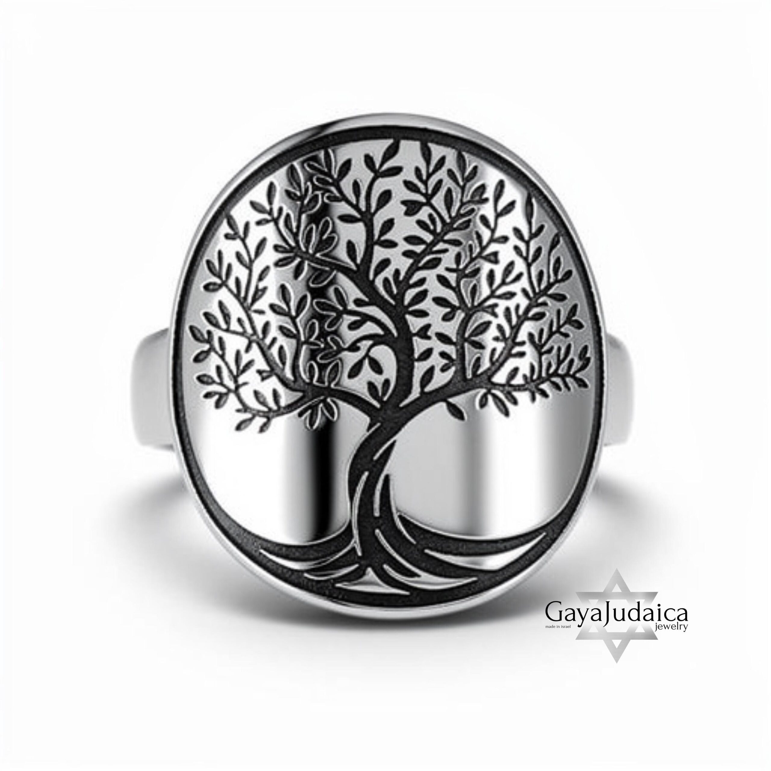Engraved Family Tree Ring, Sterling Silver Unisex Band Engraved Family Tree Ring, Sterling Silver Unisex Band