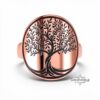 Engraved Family Tree Ring - Sterling Silver Unisex Band - handmade in Israel