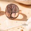 Engraved Family Tree Ring - Sterling Silver Unisex Band - handmade in Israel